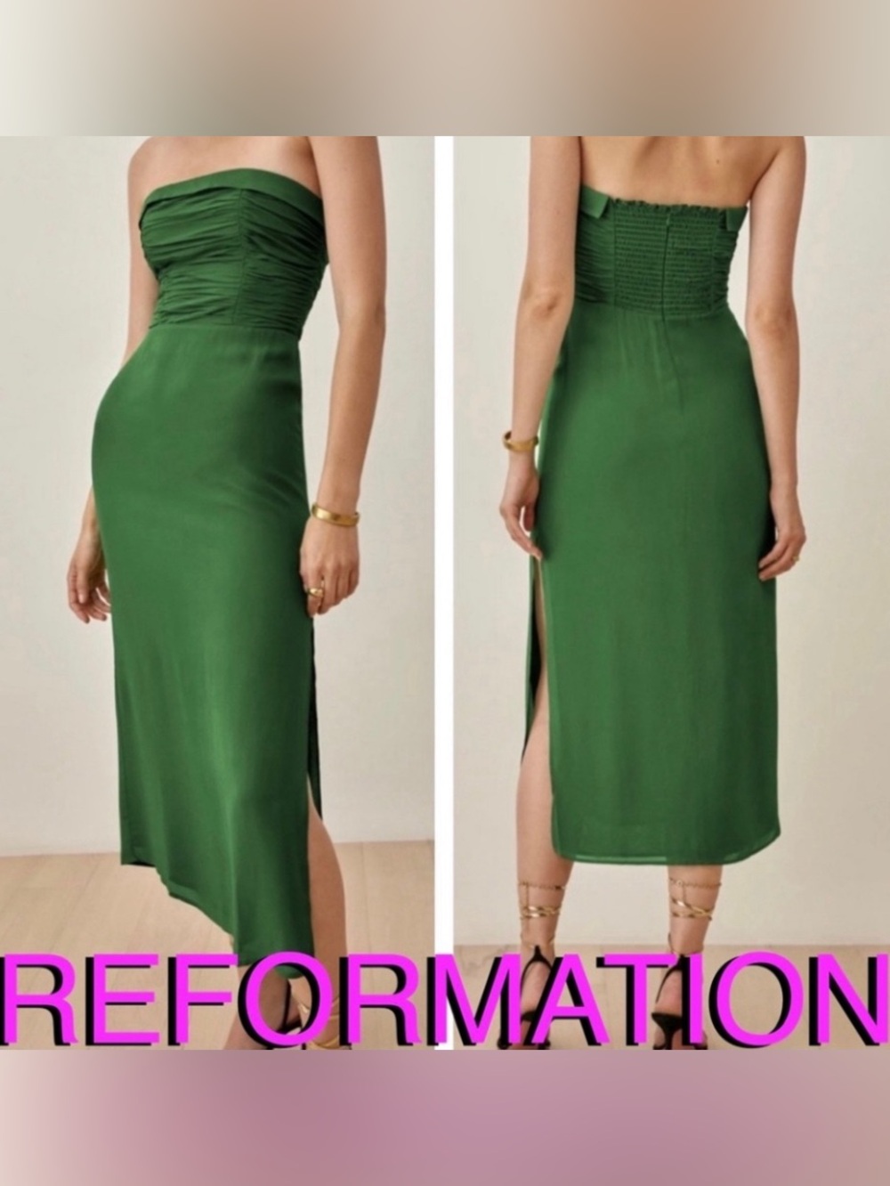 REFORMATION Lore dress green size 6